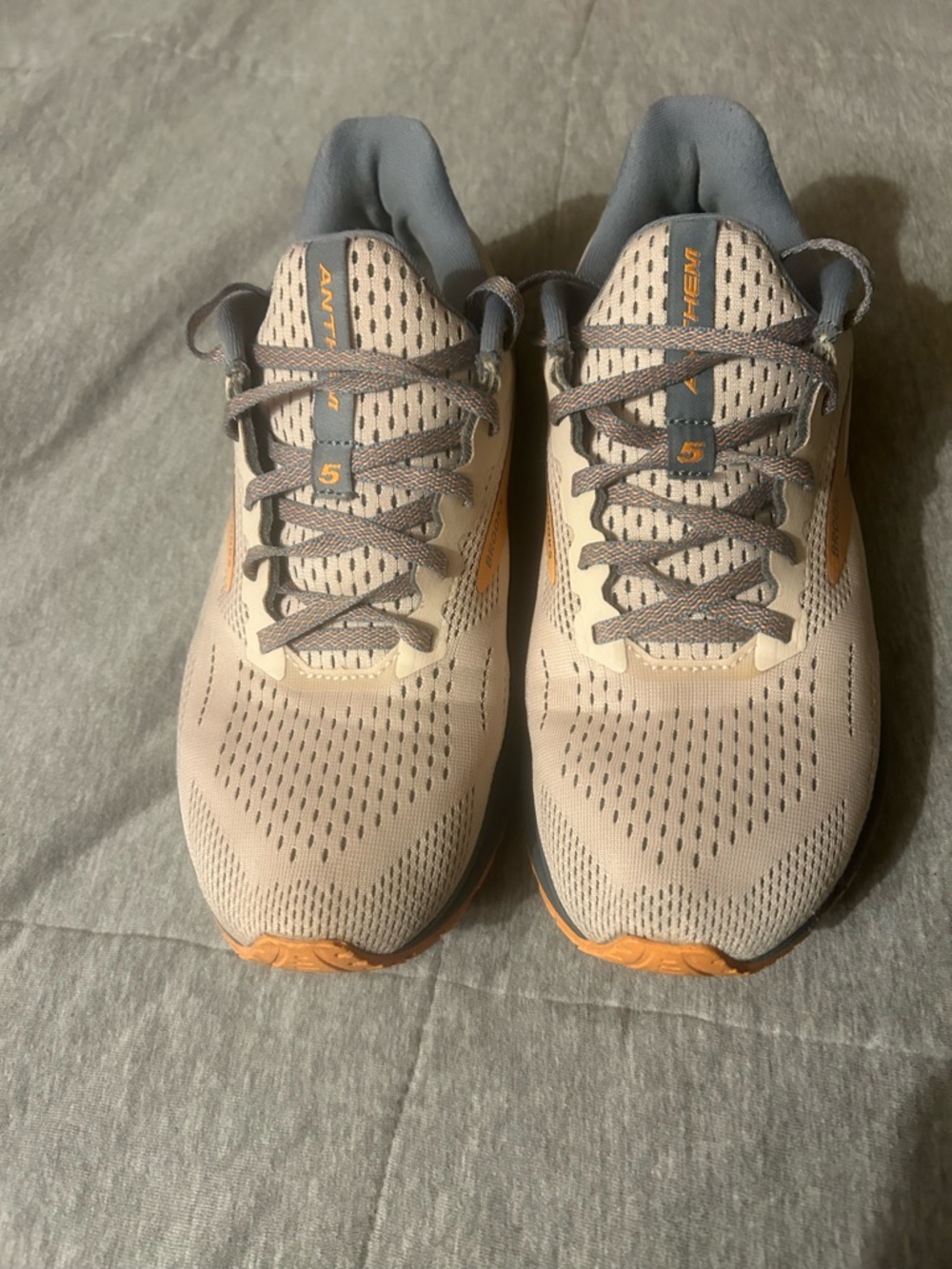 Brooks Women's Running Shoes - Beige with Orange and Gray Accents